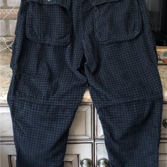 Free People London Calling Slouchy Cord Jeans Plaid Print Black ZipperHemPockets - Picture 4 of 6